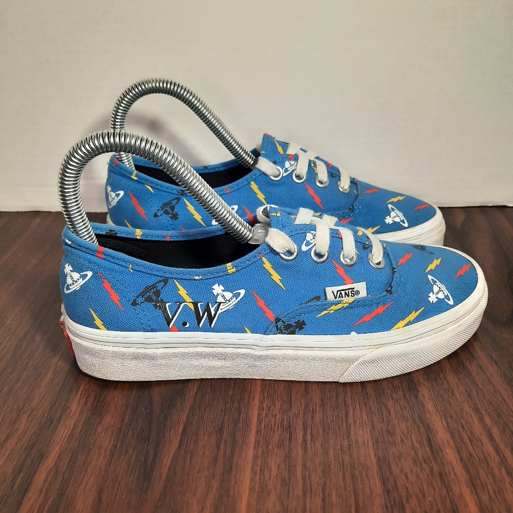 Vans x Vivienne Westwood Womens Size 5.5 Shoes Sneakers Blue Thunderbolt Orbs VW